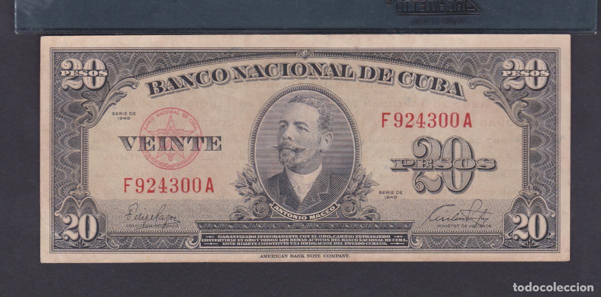 Billetes extranjeros: CUBA 20 PESOS 1949 VF/MBC+ - Foto 1