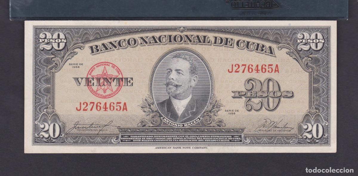Billetes extranjeros: CUBA 20 PESOS 1958 UNC/SC - Foto 1