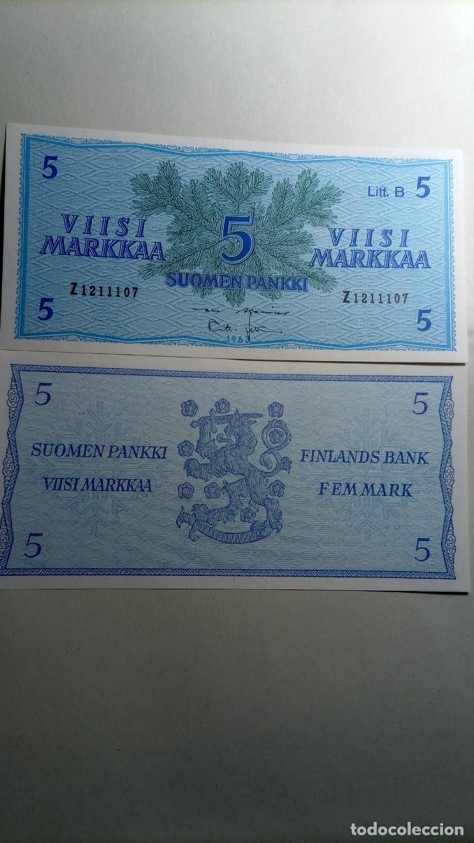 Billetes extranjeros: FINLANDIA - 5 MARKKAA 1963 P106 - Foto 1