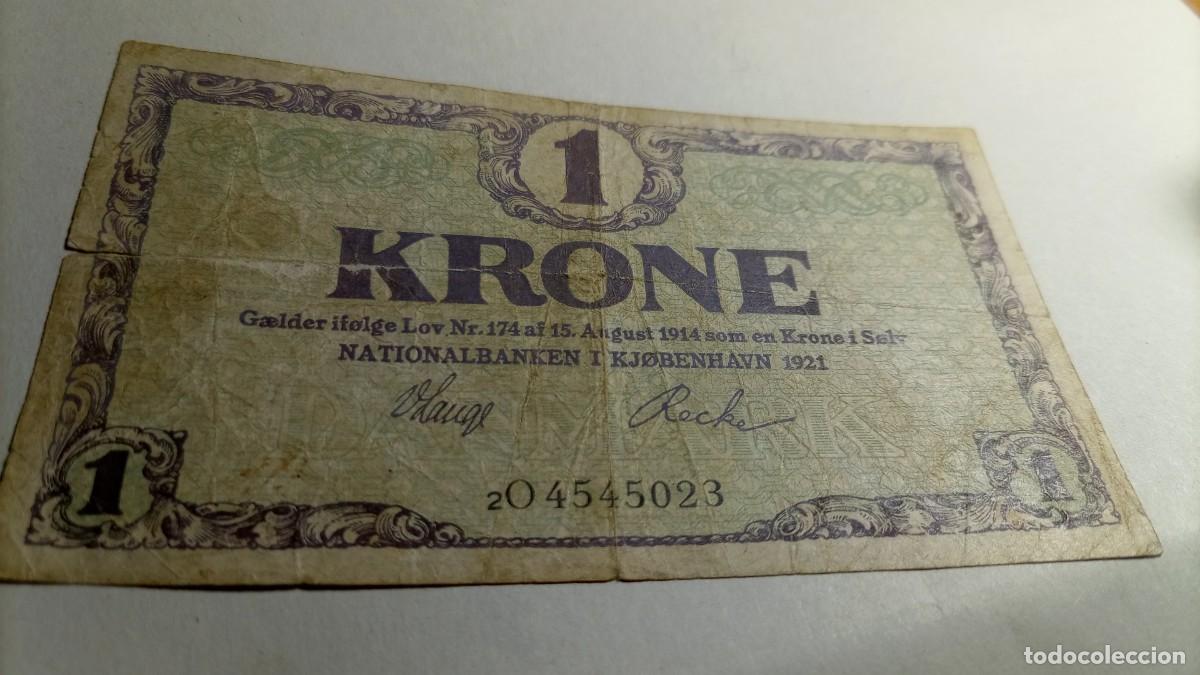 Billetes extranjeros: DINAMARCA - 1 KRONE 1921 P12 - Foto 1