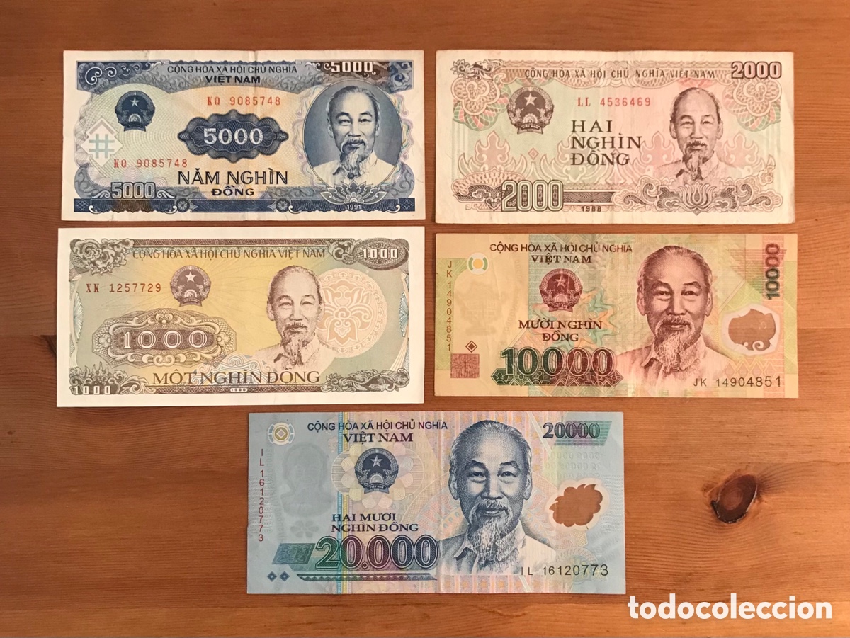 Billetes extranjeros: Billetes Vietnam. Lote de 5. - Foto 1