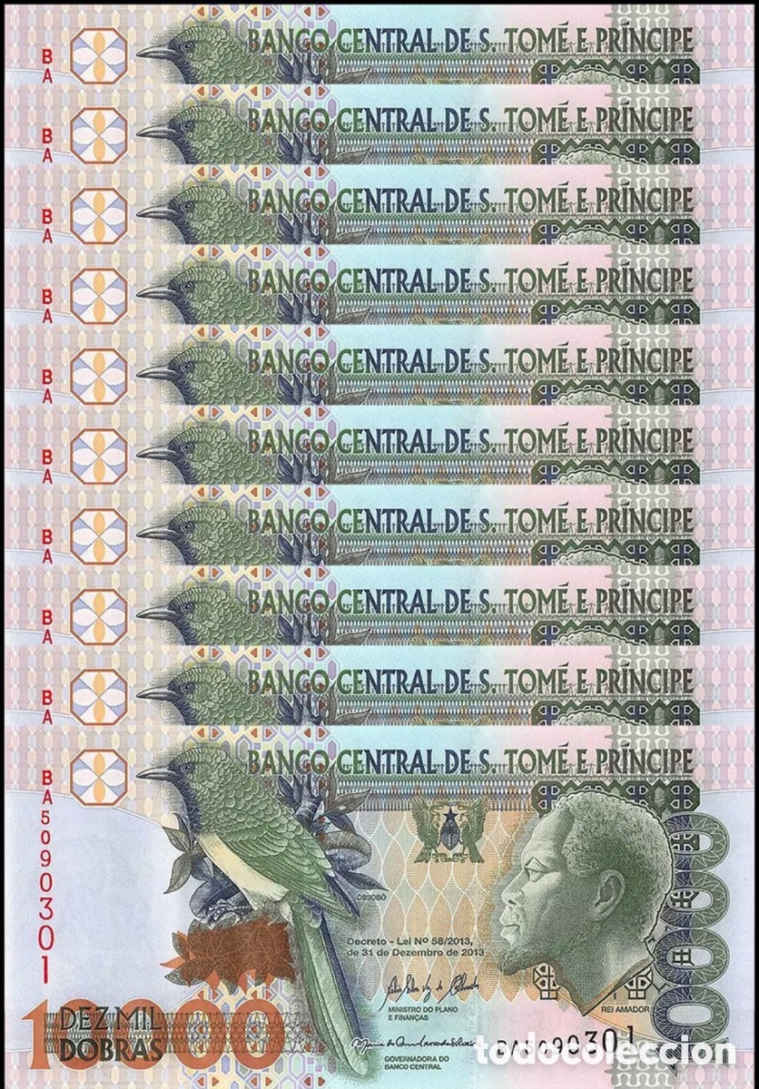 Banconote internazionali: Lote x 10 Billetes SANTO TOME & PRINCIPE 10000 Dobras 2013 SC