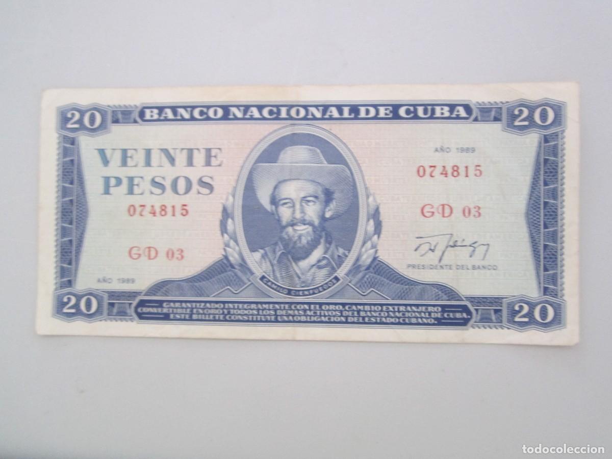 Billetes extranjeros: BILLETE DE 20 PESOS CUBA 1989 EBC - Foto 1