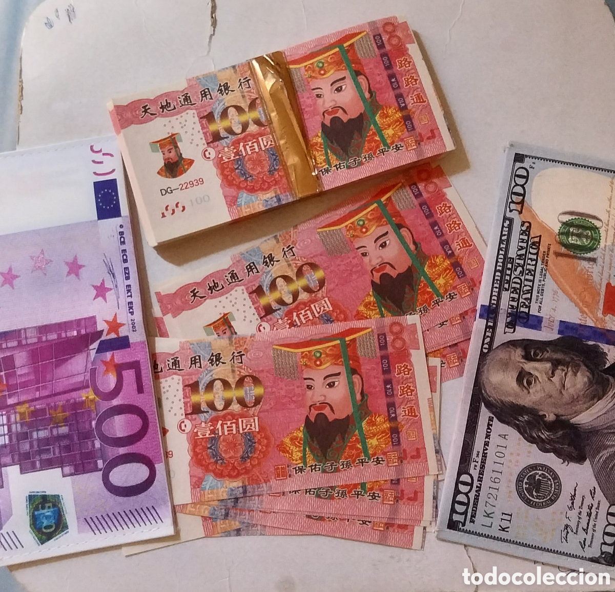 Billetes extranjeros: 1 Billetera con 10 billetes de suerte - Foto 2