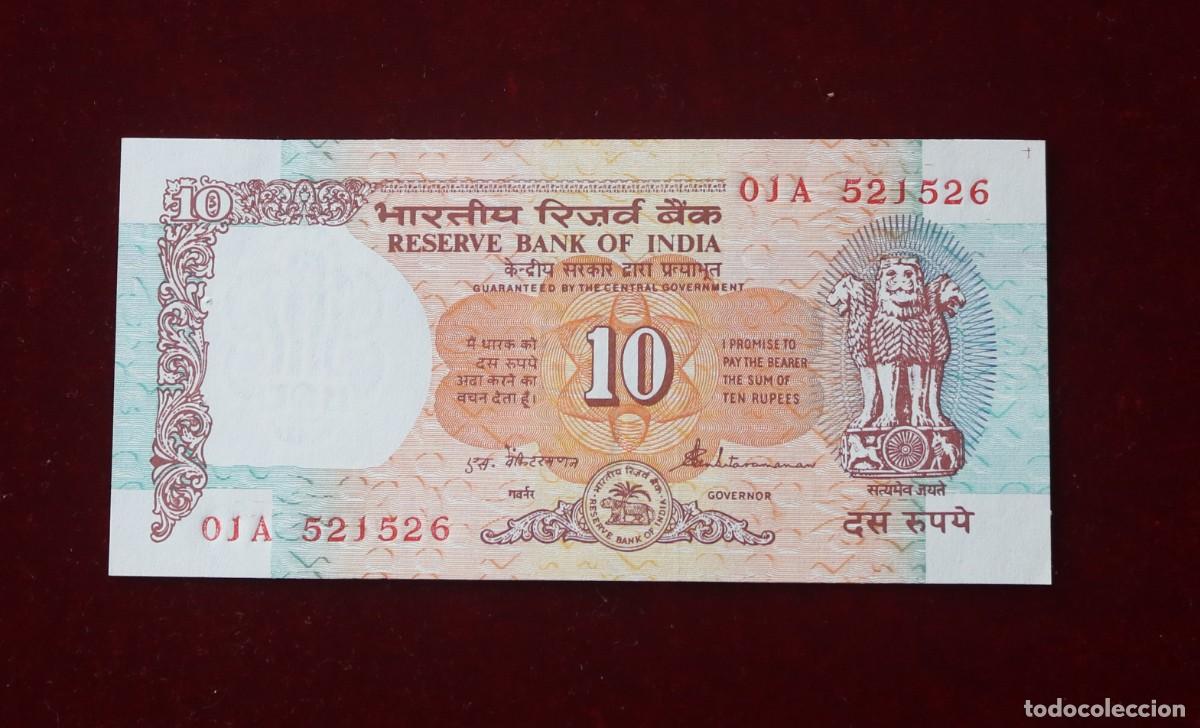 Billetes extranjeros: 10 RUPIAS 1992 INDIA P#88A. SC / UNC. - Foto 1