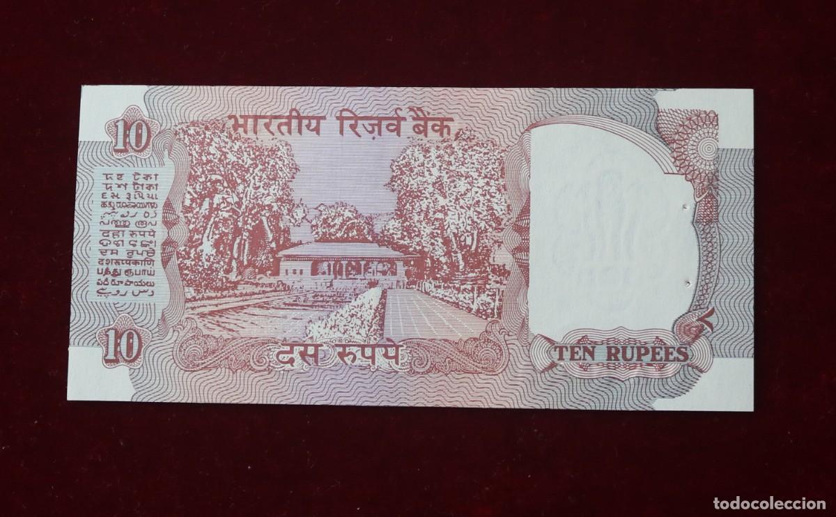 Billetes extranjeros: 10 RUPIAS 1992 INDIA P#88A. SC / UNC. - Foto 2