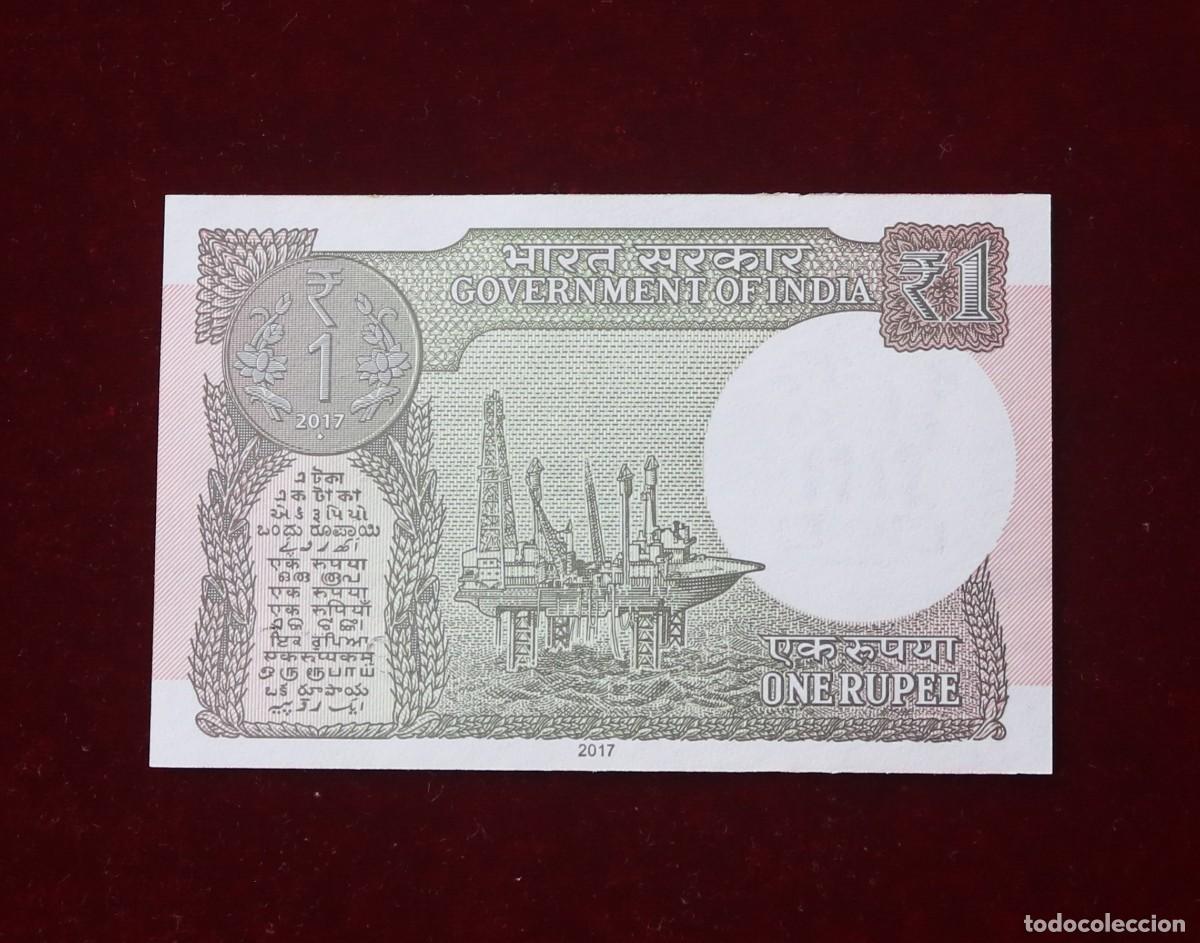 Billetes extranjeros: 1 RUPIA 2017 INDIA P#117C. SC / UNC. - Foto 2