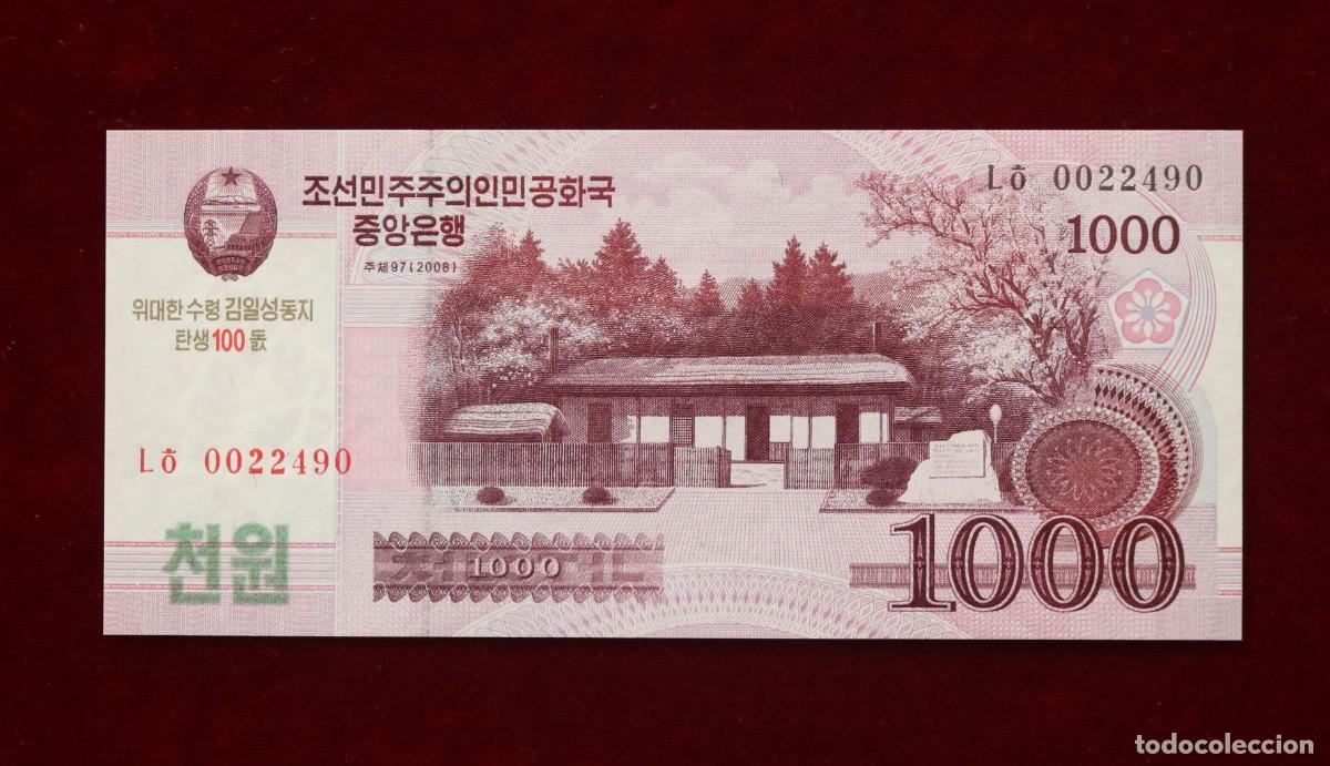 Billetes extranjeros: 1000 WON 2008 (2013) COREA DEL NORTE. P#CS15. SC / UNC. - Foto 1
