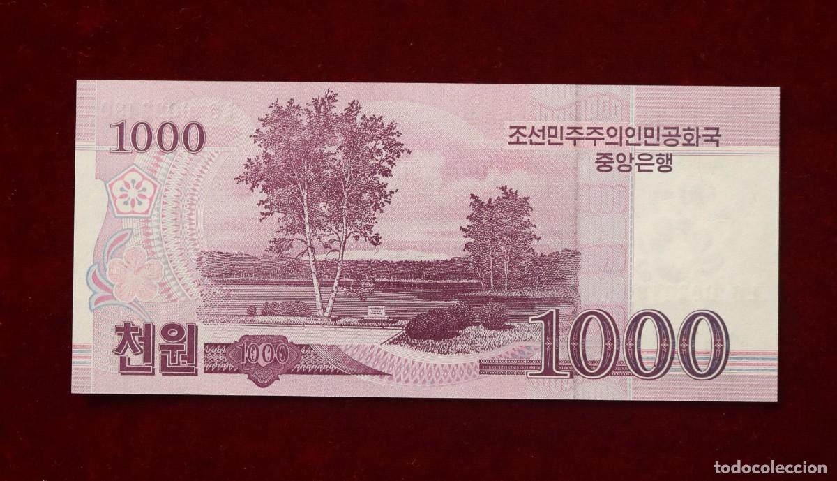Billetes extranjeros: 1000 WON 2008 (2013) COREA DEL NORTE. P#CS15. SC / UNC. - Foto 2