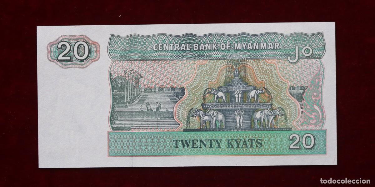 Billetes extranjeros: 20 KYAT 1994 MYANMAR. P#72. SC / UNC. - Foto 2
