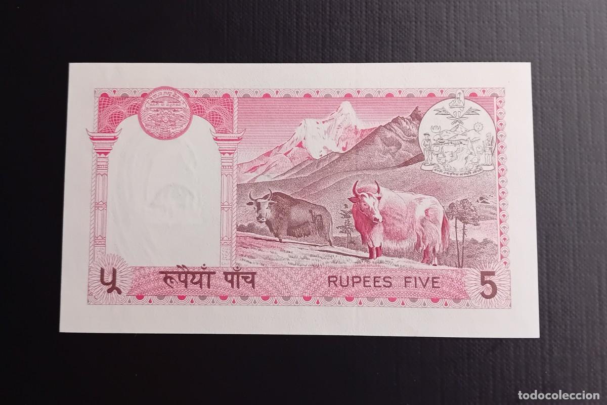 Billetes extranjeros: 5 RUPIAS 1974 NEPAL. P#23A. SC / UNC - Foto 2