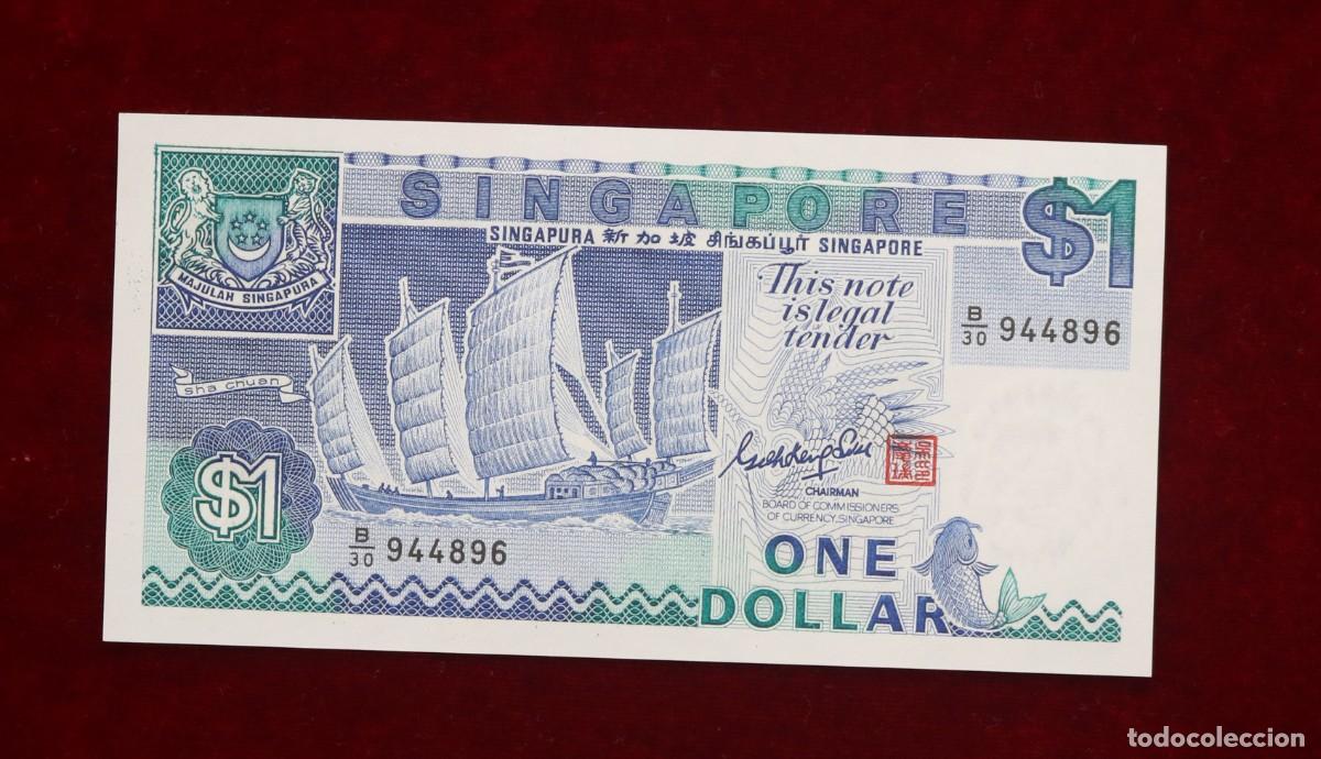 Billetes extranjeros: 1 DOLAR 1987 SINGAPUR. P#18A. SC / UNC. - Foto 1