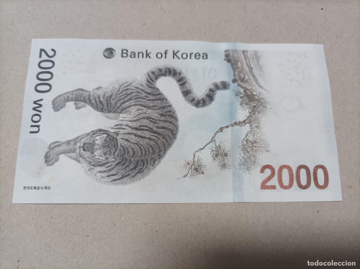 Billetes extranjeros: Billete Corea del sur, 2000 won, a&ntilde;o 2018, serie AAA, UNC - Foto 1
