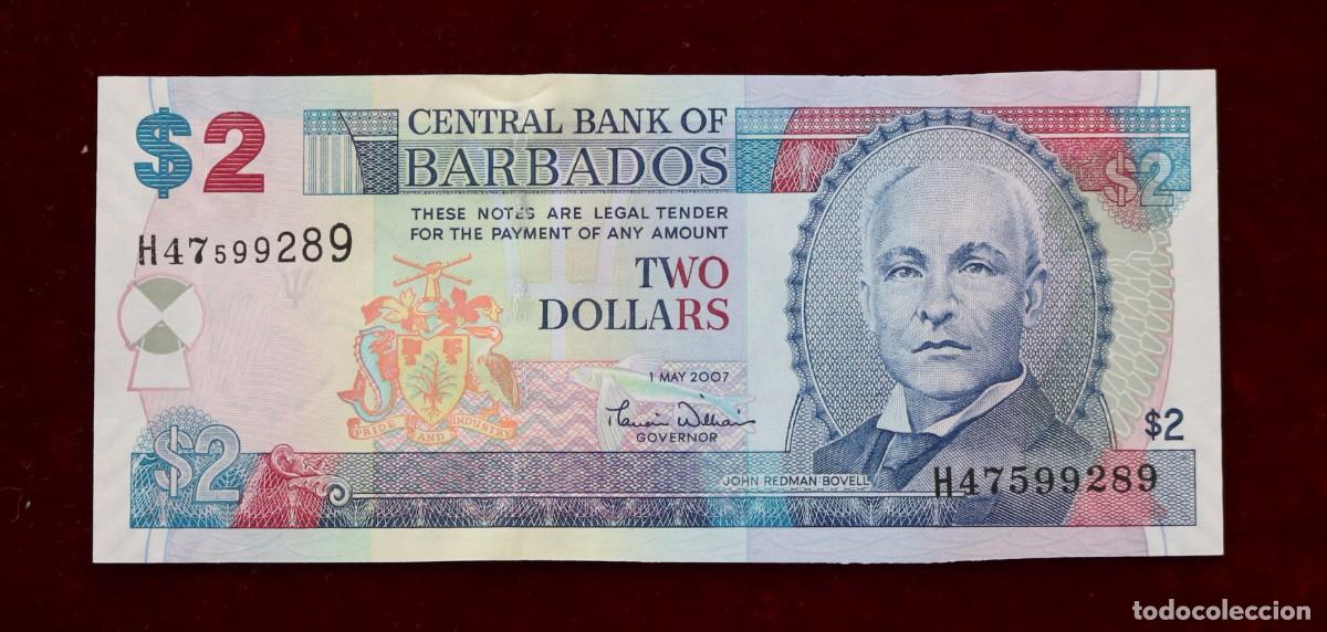 Billetes extranjeros: 2 DOLARES 2007 BARBADOS. P#66A. SC / UNC. - Foto 1