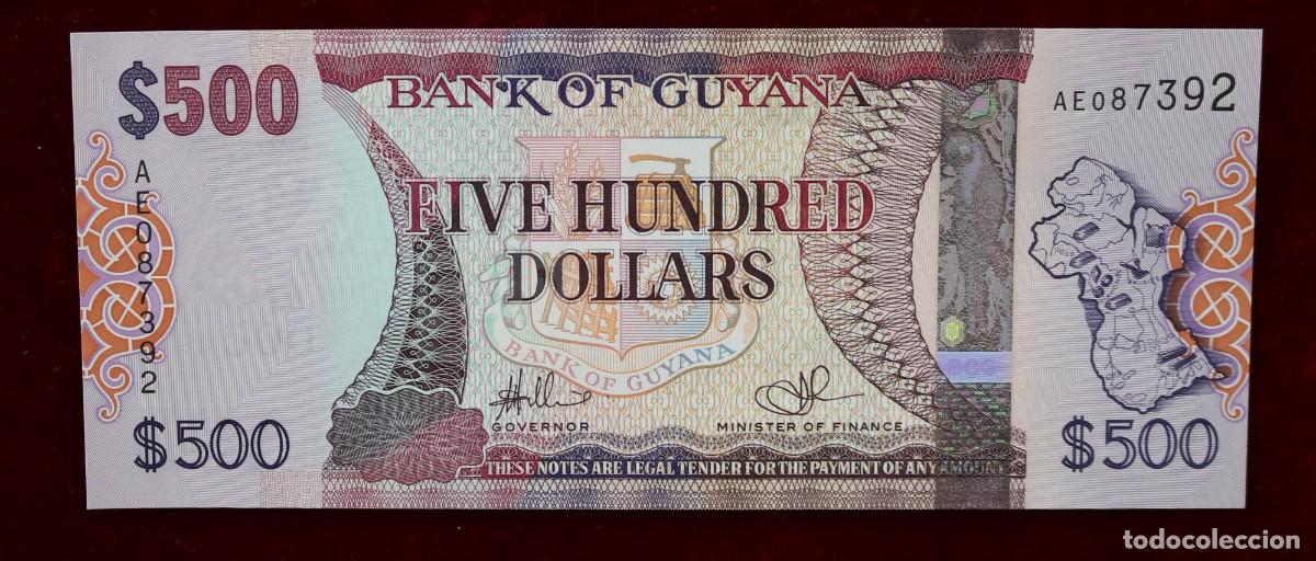 Billetes extranjeros: 500 DOLARES 2011 GUYANA. P#37. SC / UNC. - Foto 1