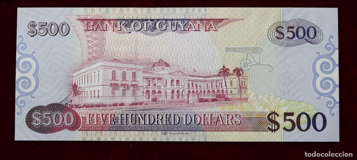 Billetes extranjeros: 500 DOLARES 2011 GUYANA. P#37. SC / UNC. - Foto 2