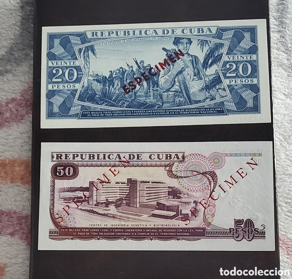 Billetes extranjeros: Cuba SP&Eacute;CIMEN 20 pesos y 50 pesos - Foto 2