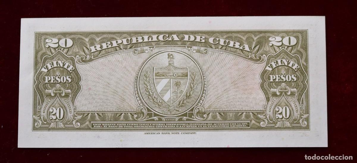 Billetes extranjeros: 20 PESOS 1958 CUBA. P#80B. SC / UNC. - Foto 2