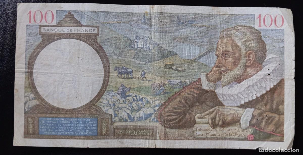 Billetes extranjeros: Francia 100 francos 1940 pick 94A (BC+) - Foto 2