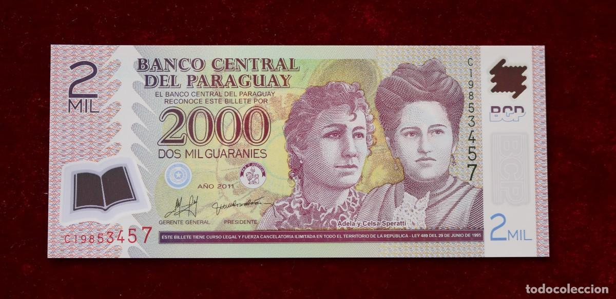 Billetes extranjeros: 2000 GUARANIES 2011 PARAGUAY. P#228C. SC / UNC - Foto 1