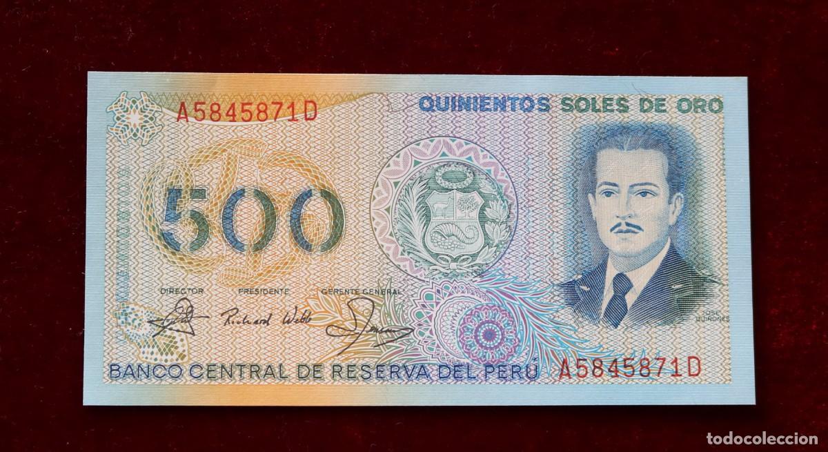 Billetes extranjeros: 500 SOLES DE ORO 1982 PERU. P#125A. SC / UNC - Foto 1
