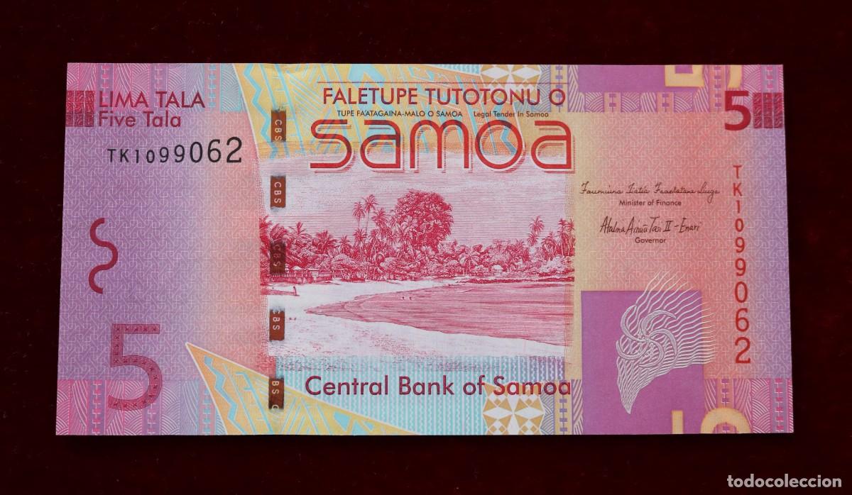 Billetes extranjeros: 5 TALA 2014 SAMOA. P#38B. SC / UNC - Foto 1