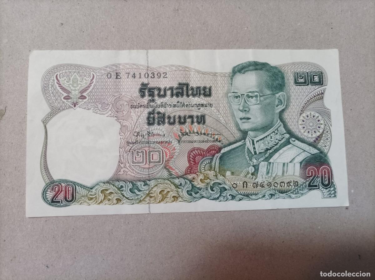 Billetes extranjeros: Billete Thailandia, 20 bath - Foto 2