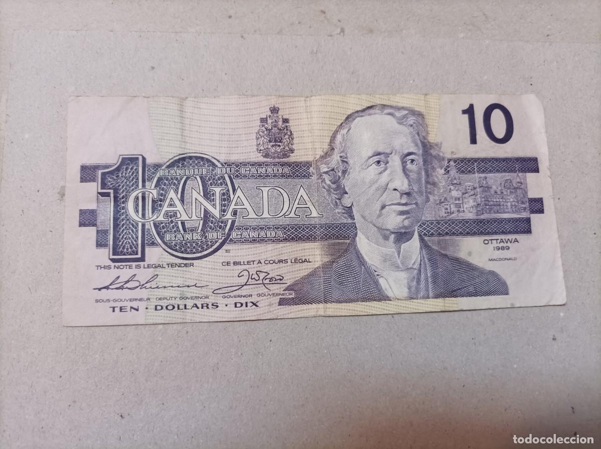 Billetes extranjeros: Billete Canad&aacute;, 10 d&oacute;lares, a&ntilde;o 1989 - Foto 2