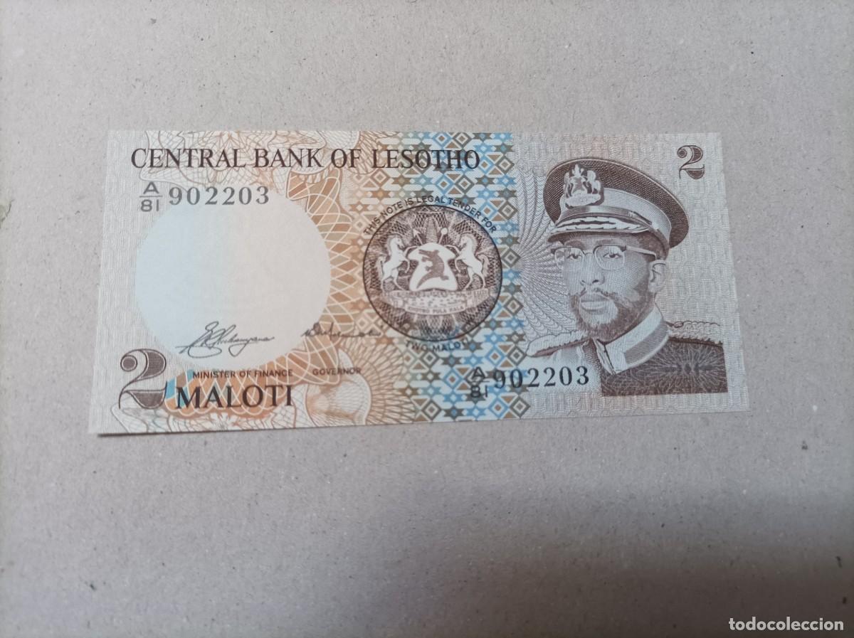Billetes extranjeros: Billete Lesotho, 2 Maloti, a&ntilde;o 1981, serie A, UNC - Foto 1