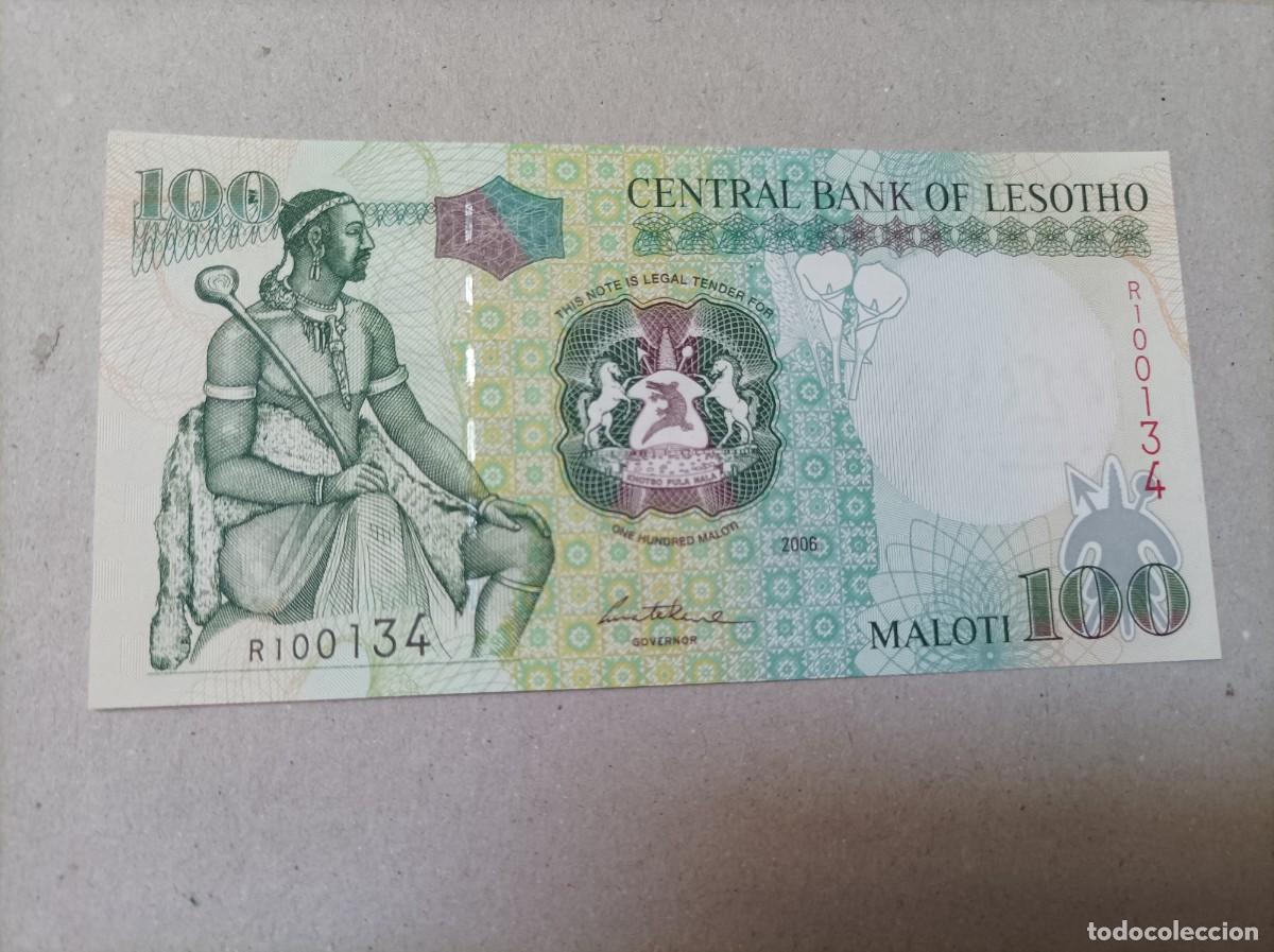 Billetes extranjeros: Billete Lesotho, 100 Maloti, a&ntilde;o 2006, UNC - Foto 2