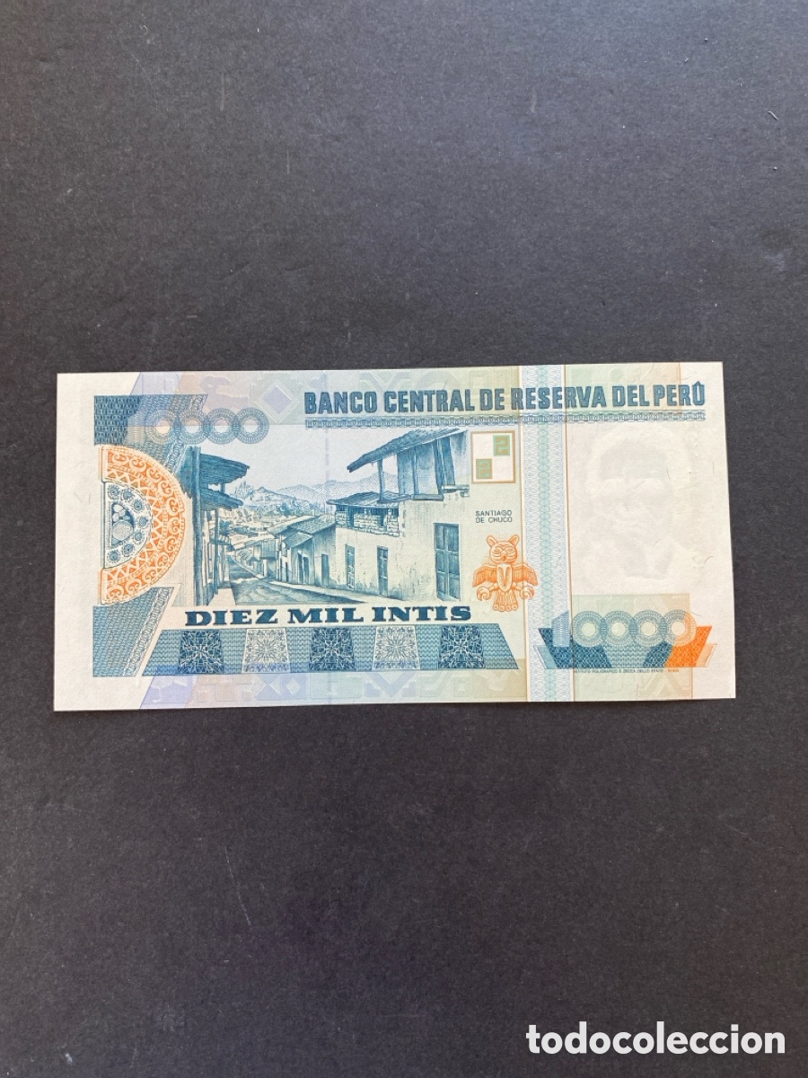 Billetes extranjeros: Billete de Per&uacute; 10000 intis - Foto 2