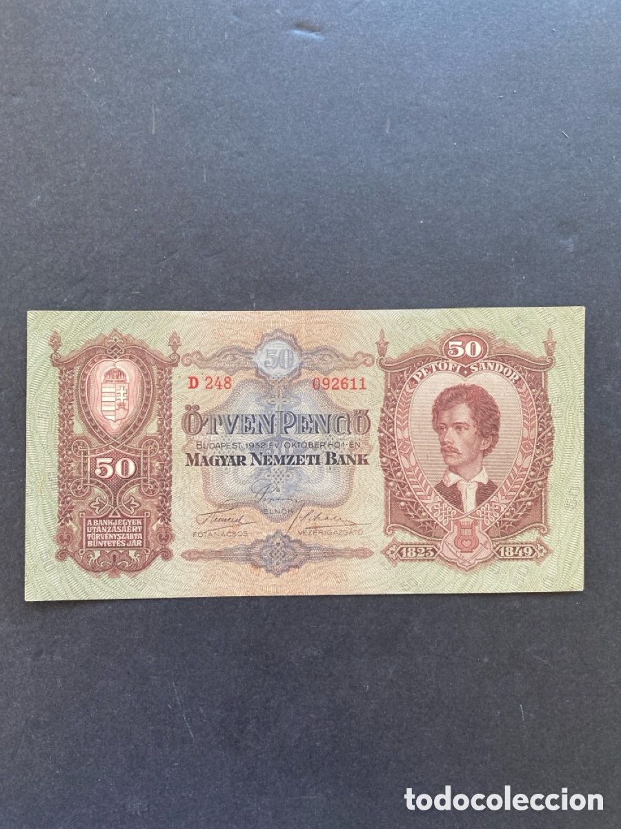 Billetes extranjeros: Billete de Hungria 50 pengo - Foto 1