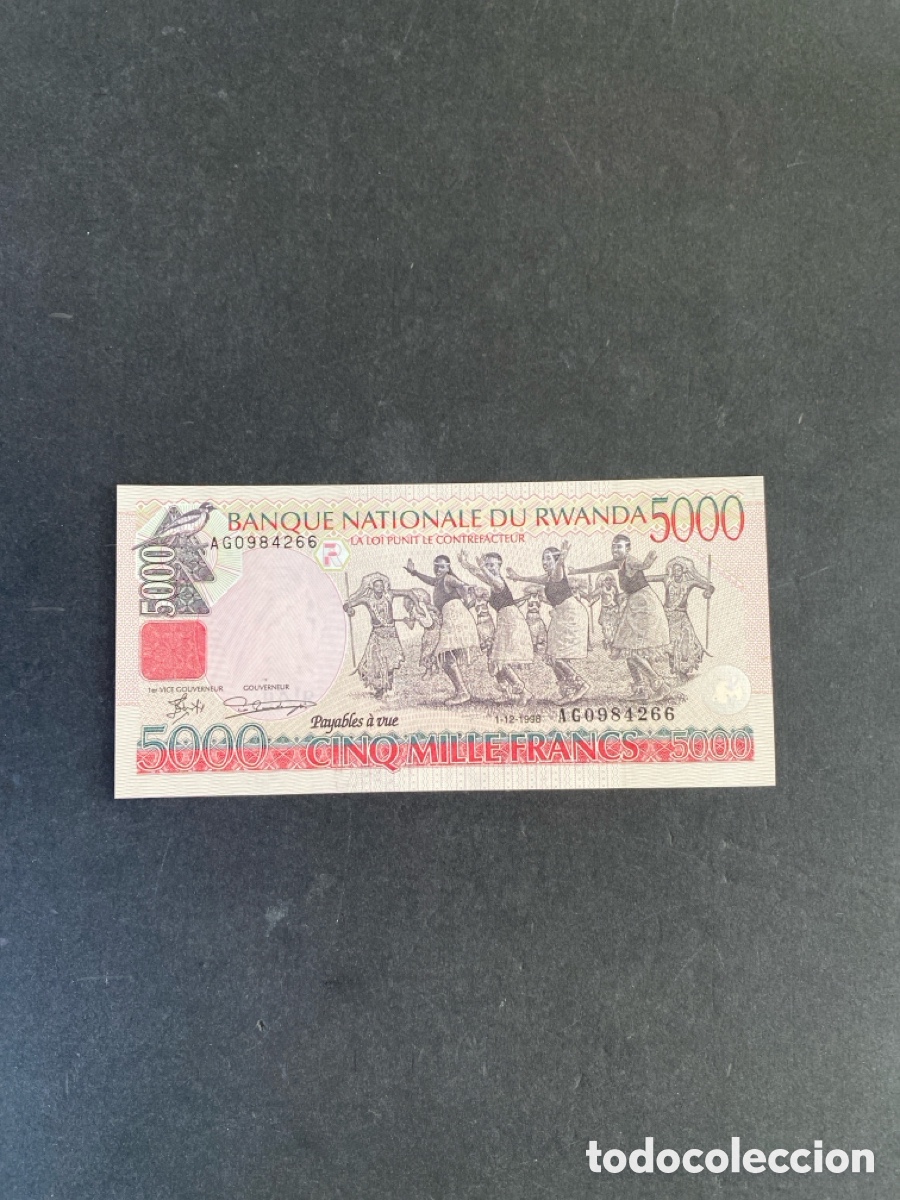 Billetes extranjeros: Billete de Ruanda 5000 francs - Foto 1