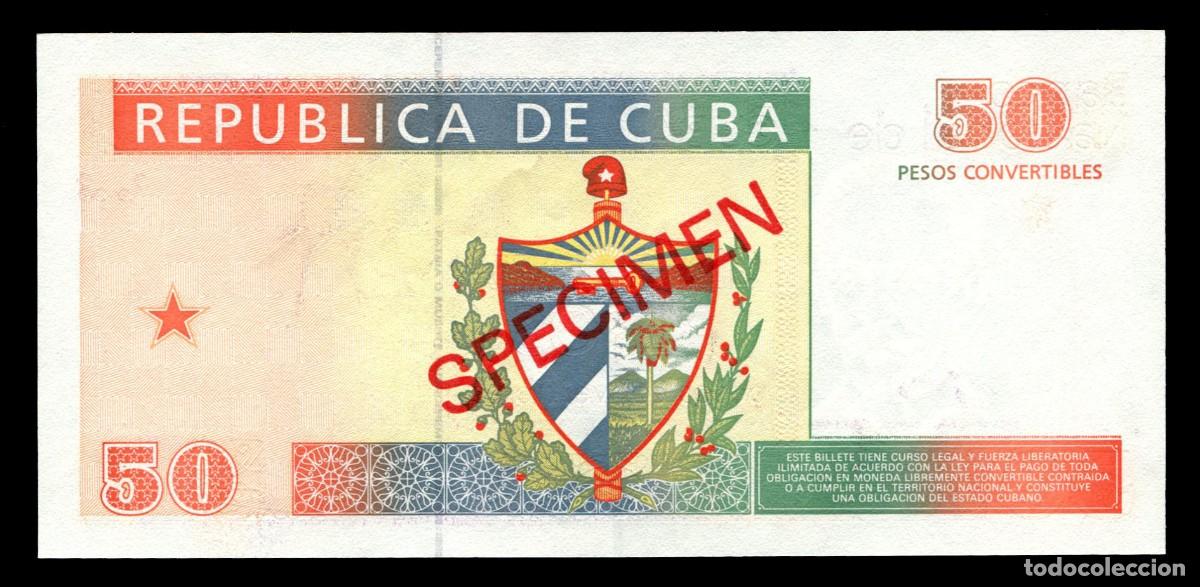 Billetes extranjeros: CUBA 50 PESOS 1994 SPECIMEN SC-UNC - Foto 2