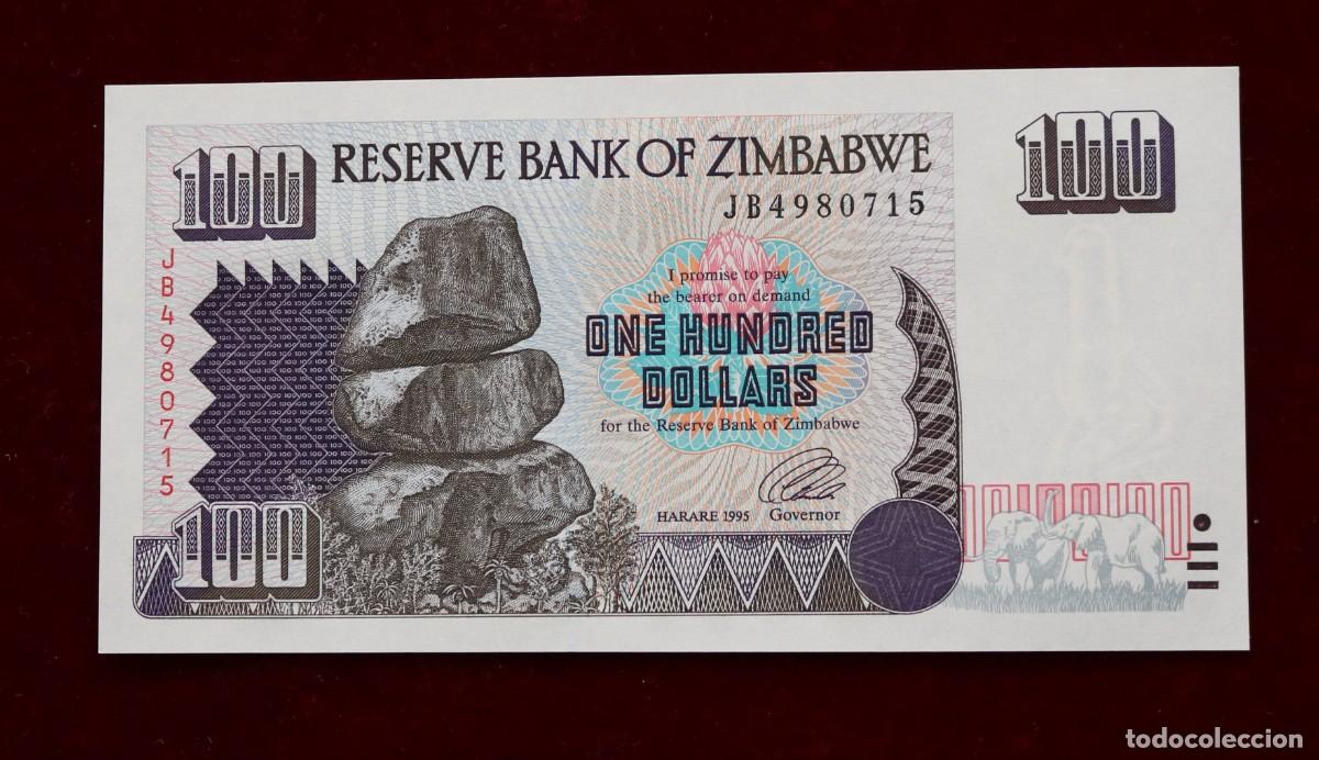 Billetes extranjeros: 100 DOLARES 1995 ZIMBABWE. P#9A. SC / UNC. - Foto 1