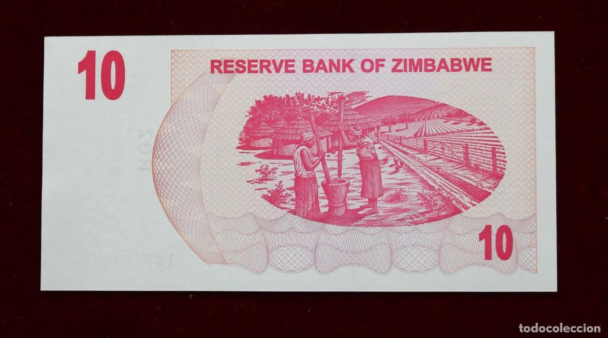 Billetes extranjeros: 10 DOLARES 2006 ZIMBABWE. P#39. SC / UNC. - Foto 2