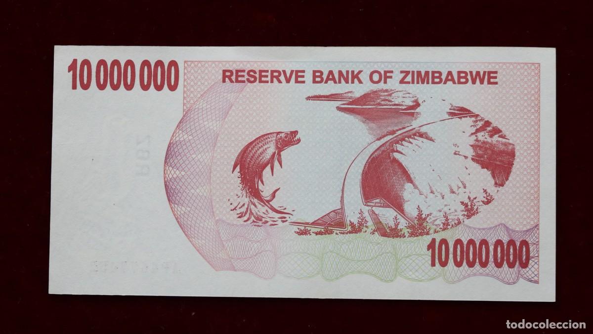 Billetes extranjeros: 10000000 DOLARES 2008 ZIMBABWE. P#55A. SC / UNC. - Foto 2