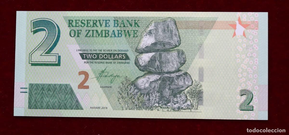 Billetes extranjeros: 2 DOLARES 2019 ZIMBABWE. SC / UNC. - Foto 1