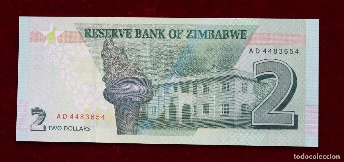 Billetes extranjeros: 2 DOLARES 2019 ZIMBABWE. SC / UNC. - Foto 2