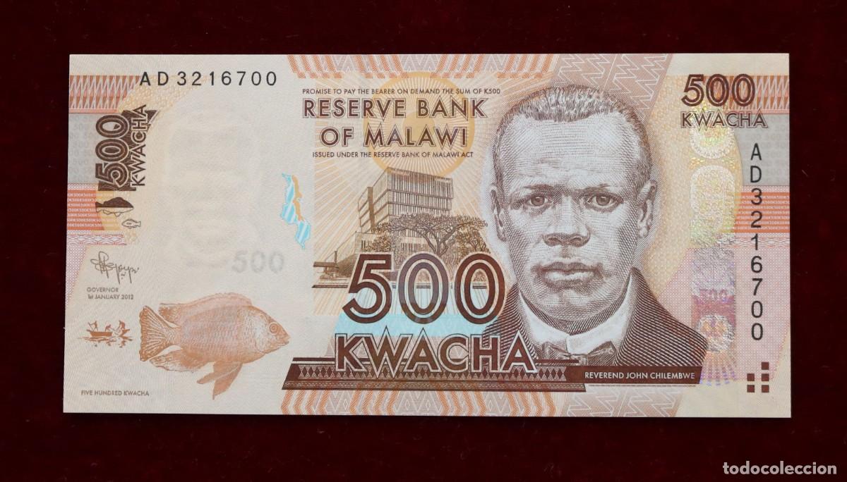 Billetes extranjeros: 500 KWACHA 2012 MALAWI. P#61A. SC / UNC. - Foto 1