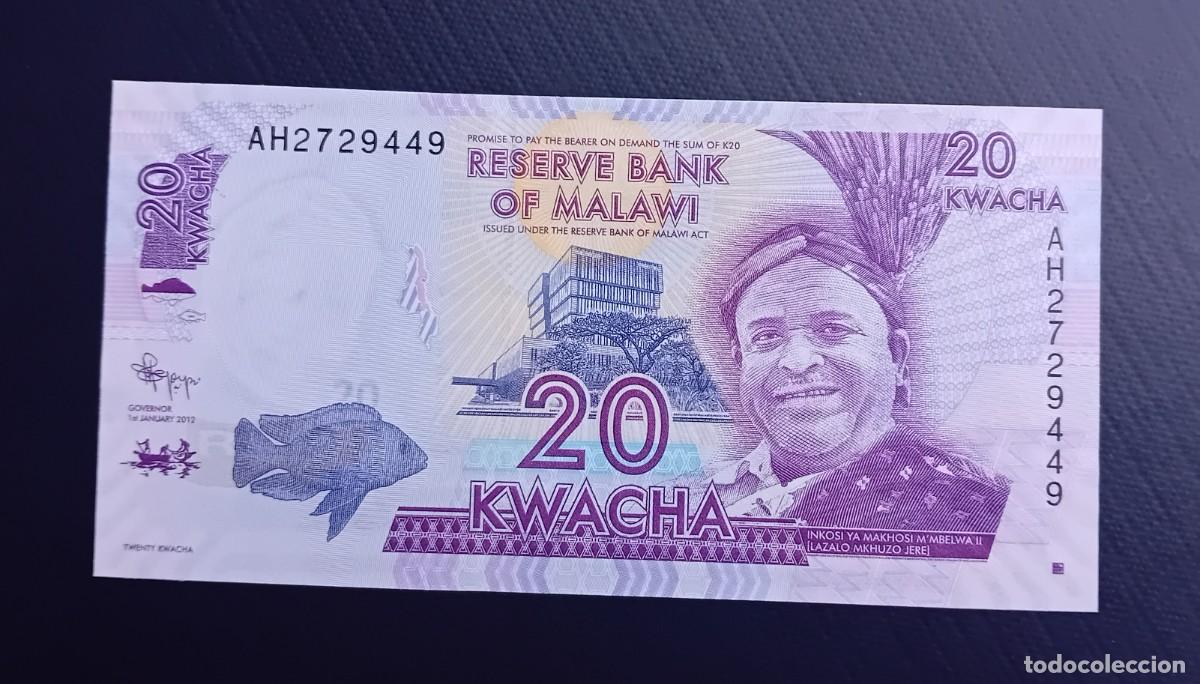 Billetes extranjeros: 20 KWACHA 2012 MALAWI. P#57A. SC / UNC. - Foto 1
