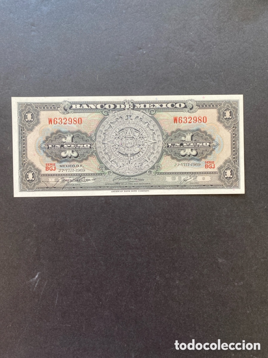 Billetes extranjeros: Billete de Mexico 1 peso - Foto 1
