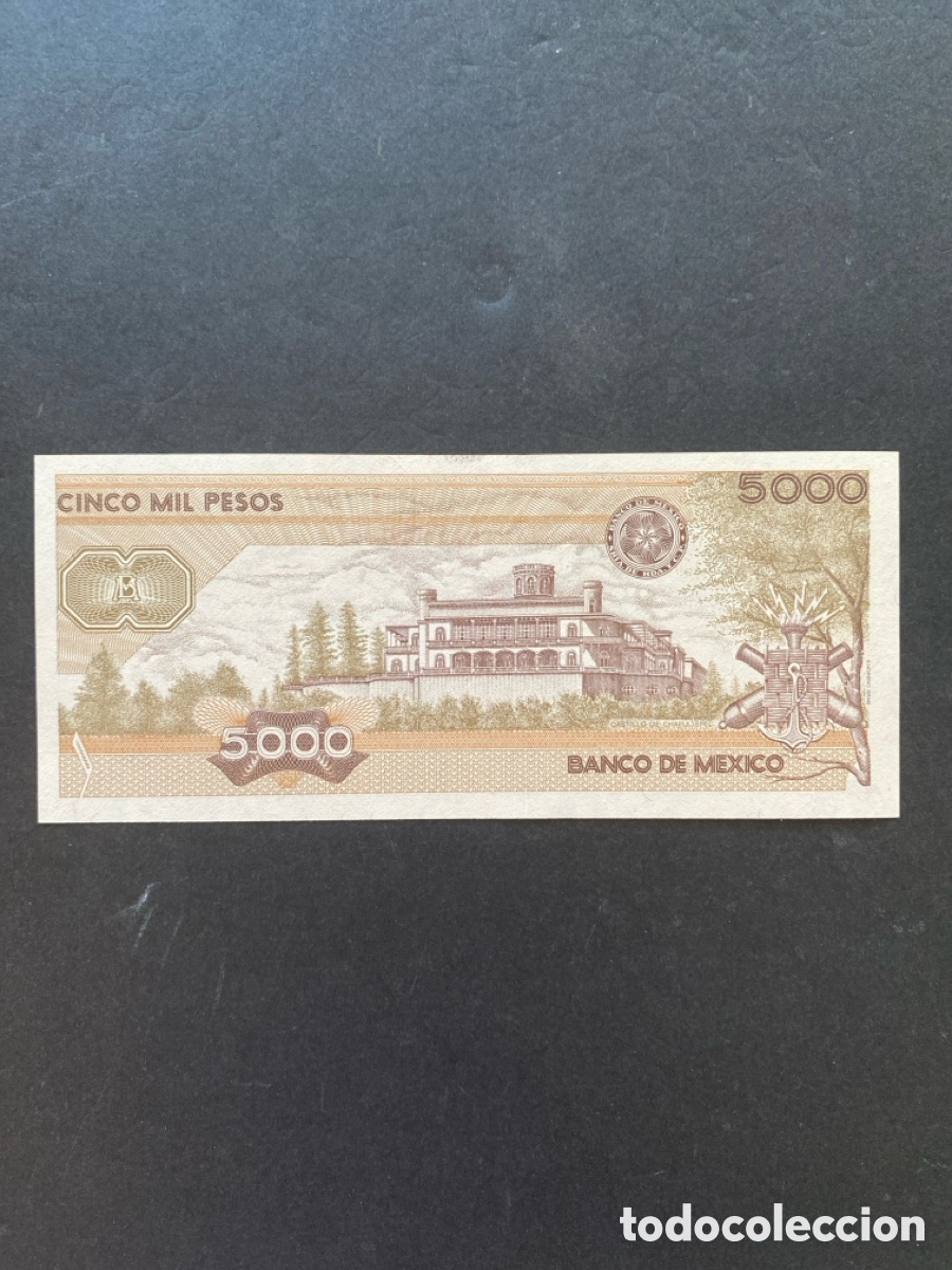 Billetes extranjeros: Billete de Mexico 5000 pesos - Foto 2