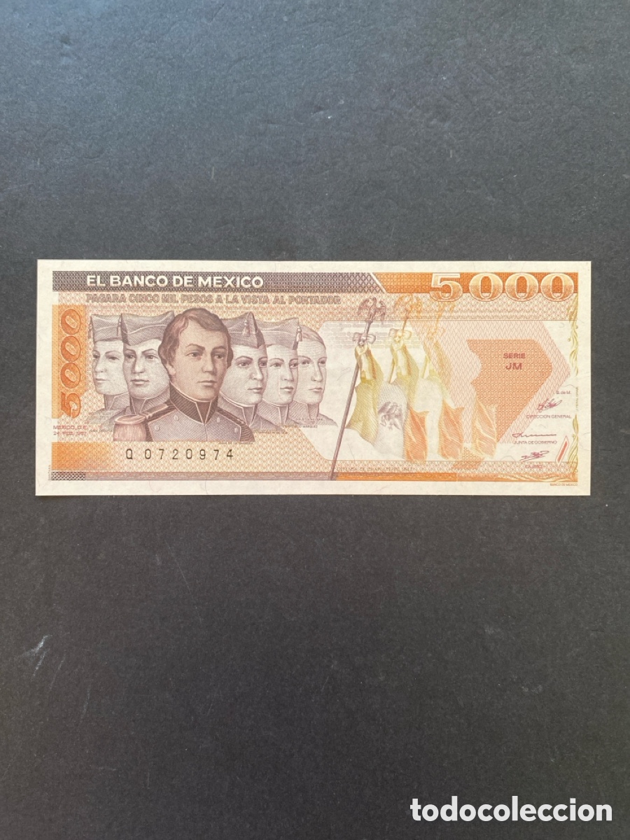 Billetes extranjeros: Billete de Mexico 5000 pesos - Foto 1