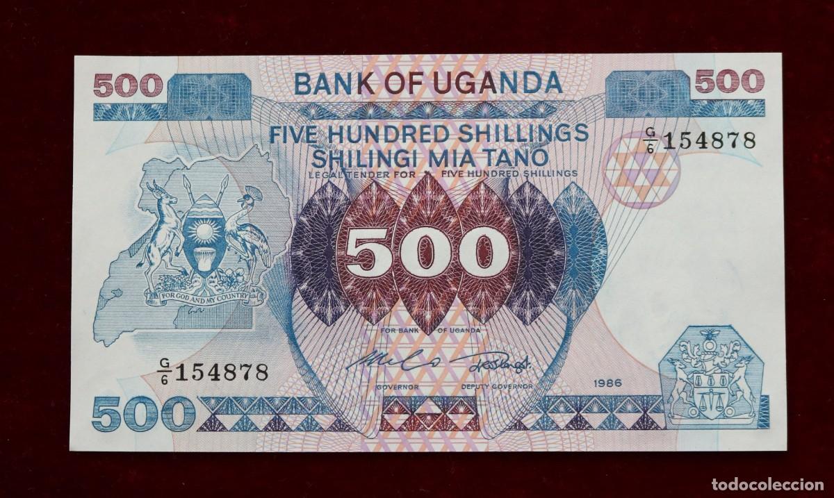 Billetes extranjeros: 500 CHELINES 1986 UGANDA. P#25. SC / UNC. - Foto 1