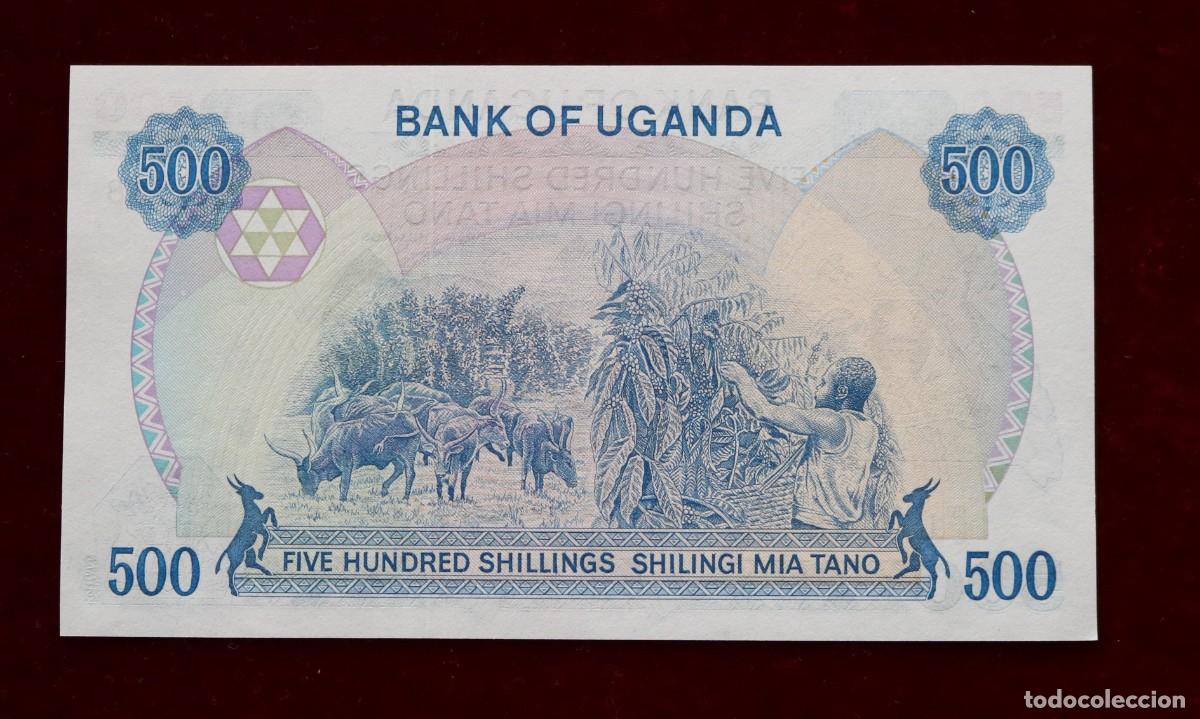 Billetes extranjeros: 500 CHELINES 1986 UGANDA. P#25. SC / UNC. - Foto 2