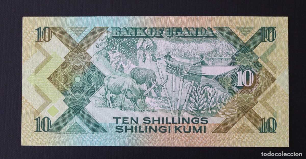 Billetes extranjeros: 10 CHELINES 1987 UGANDA. P#28. SC / UNC. - Foto 2