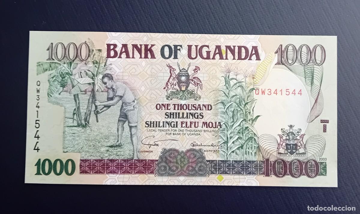 Billetes extranjeros: 1000 CHELINES 2003 UGANDA. P#39Ab. SC / UNC. - Foto 1