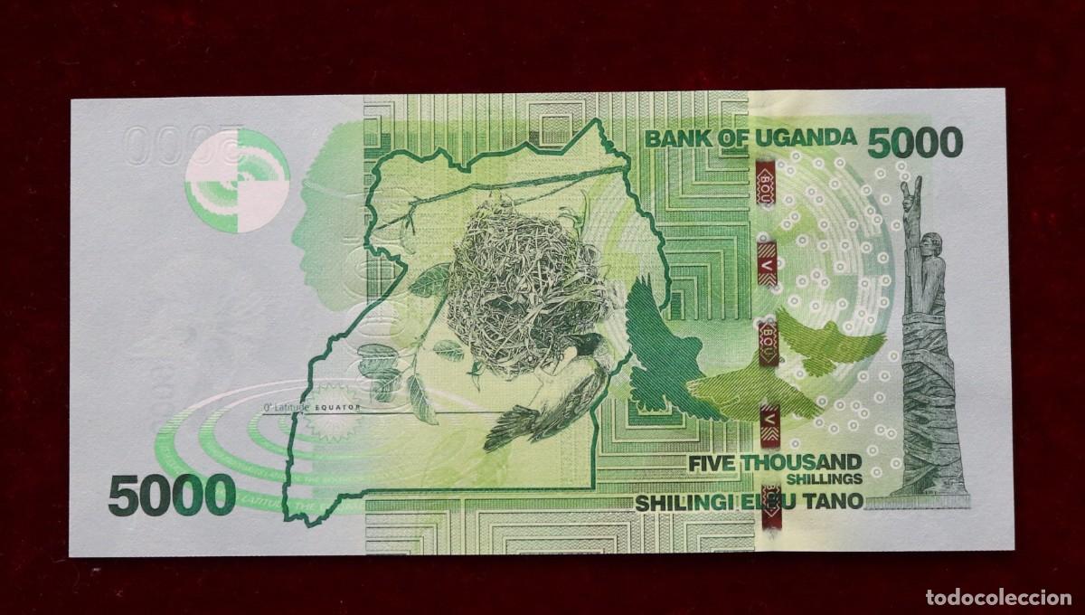 Billetes extranjeros: 5000 CHELINES 2013 UGANDA. P#51C. SC / UNC. - Foto 2