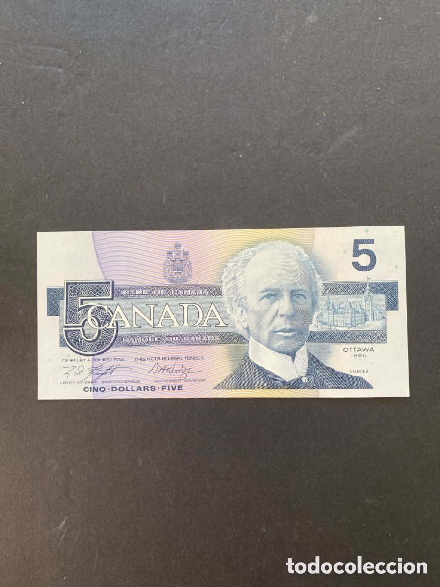 Billetes extranjeros: Billete de Canada 5 dollars sin circular - Foto 1